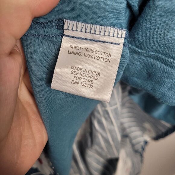 Modcloth Instant Energy Faux-Wrap Midi Dress 6 Blue Floral Tie Waist Sleeveless - Picture 7 of 8